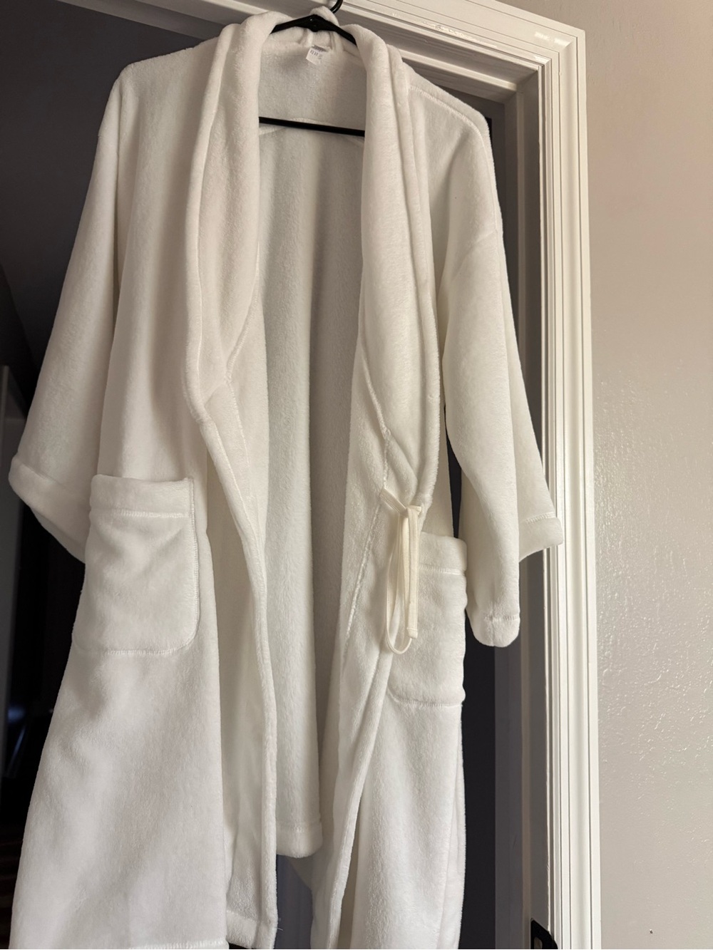 stars above Cream Plush Women's Robe with Pockets